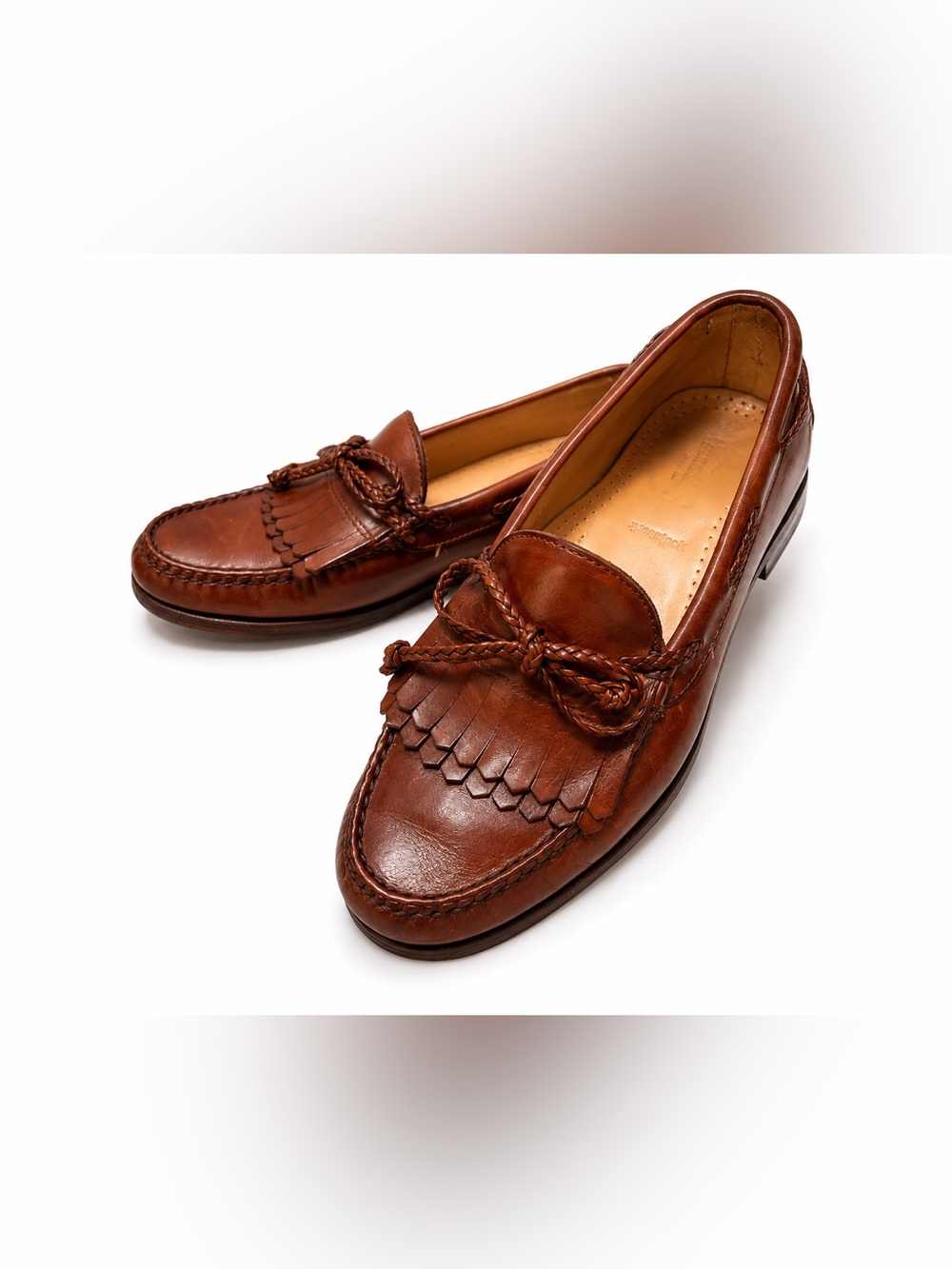 Allen Edmonds Woodstock Brown Leather Kiltie Tassel Loafers Men’s 8.5 EEE USA